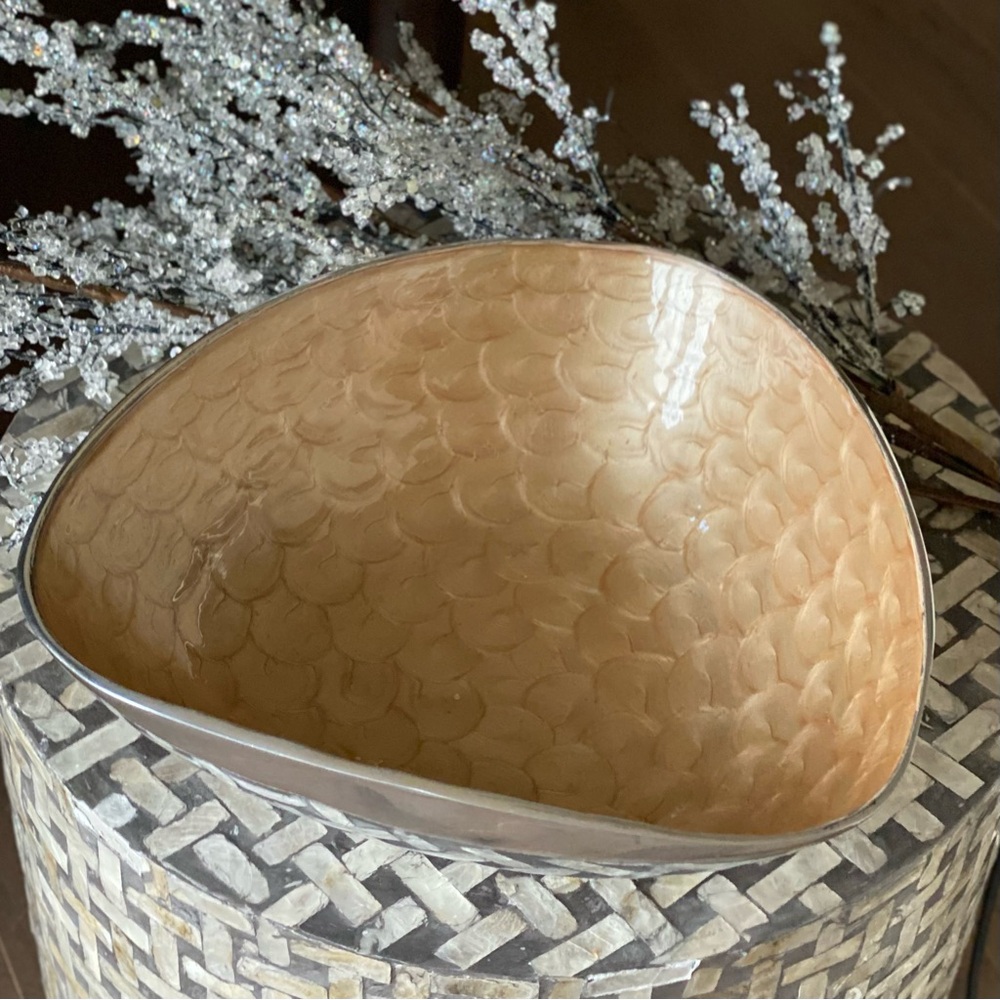 Cast Aluminum Enameled Triangle Serving Bowl